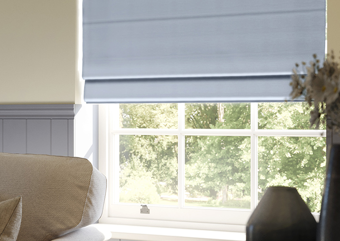 Shima Faux Silk, Sky - Twist&Fit Roman Blind - Image 5